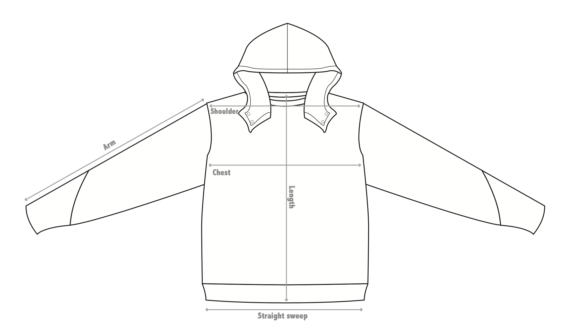 BUTTON HOODIE – BLACK
